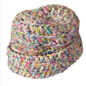 Hand Crafted Colorful Cable Knit Knitted Baby Hat Handmade